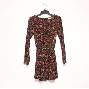 3 for $25 Belted Long Sleeve Floral Printed Dress